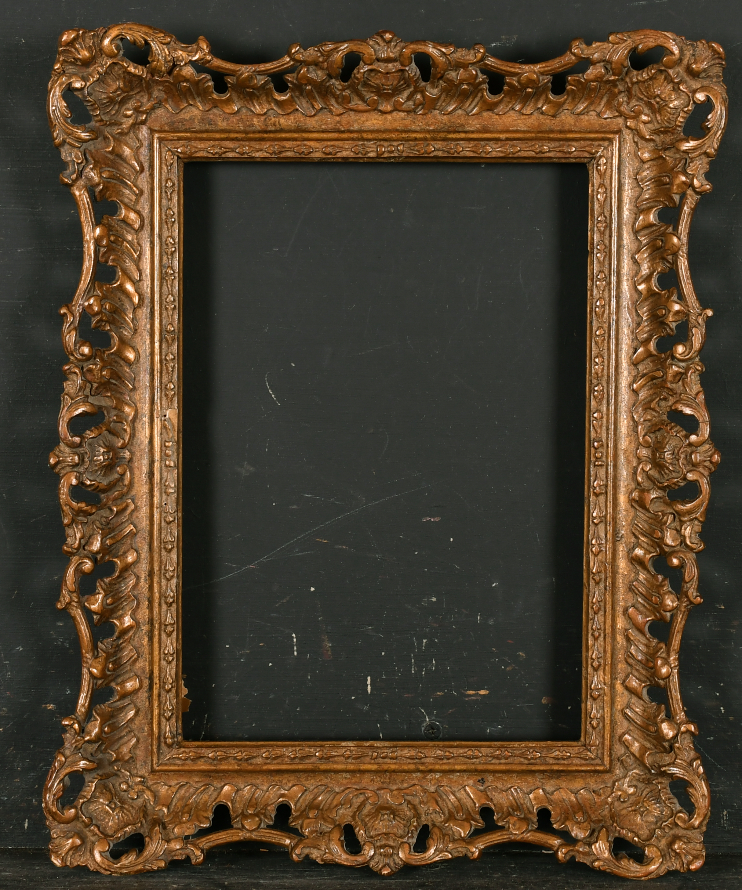 20th Century English School. A Gilt Composition Frame, with swept and pierced centres and corners, - Image 2 of 3