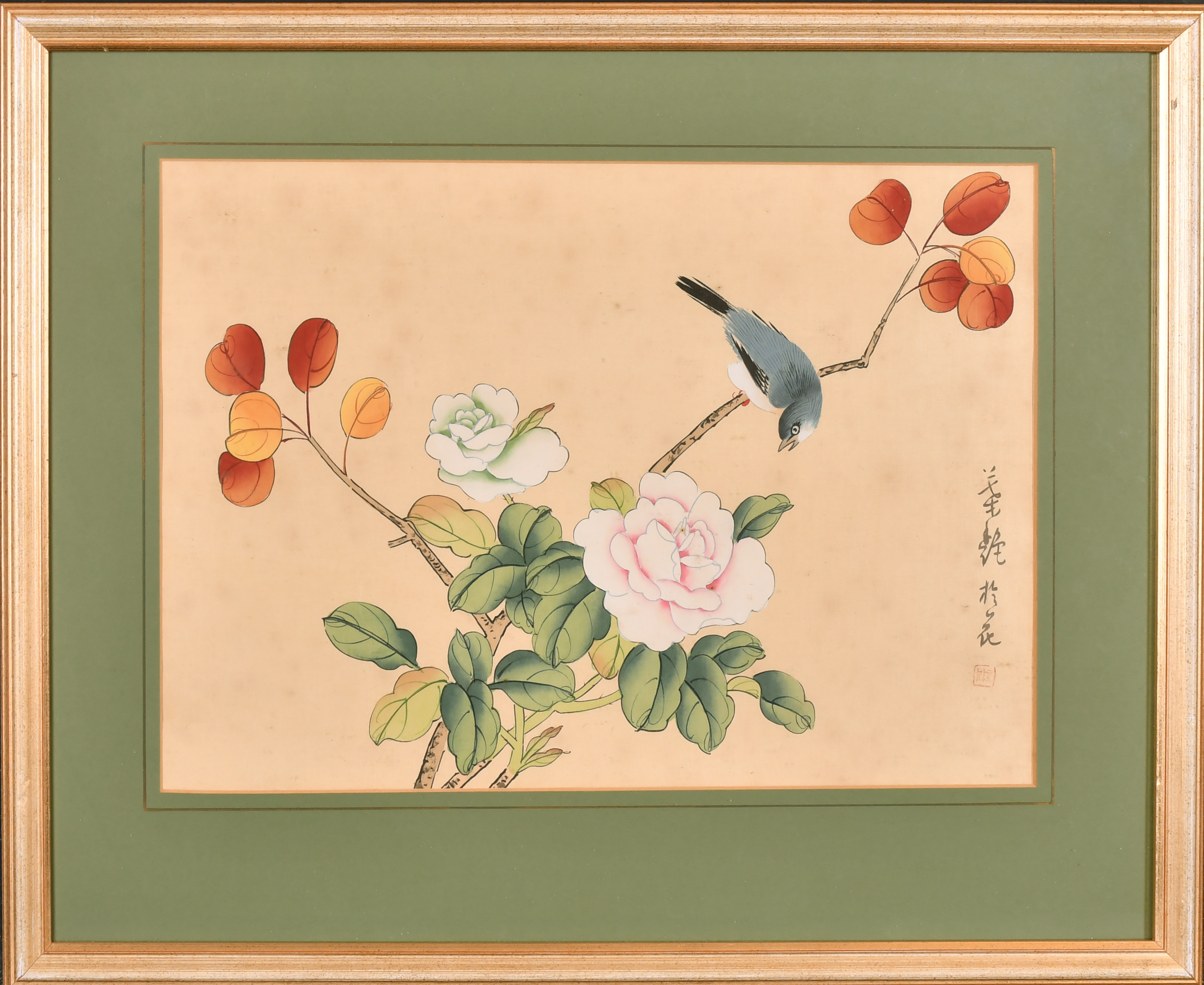 20th Century Chinese School. A Set of Four Studies of Birds and Blossom, Watercolour, Signed with - Image 2 of 7