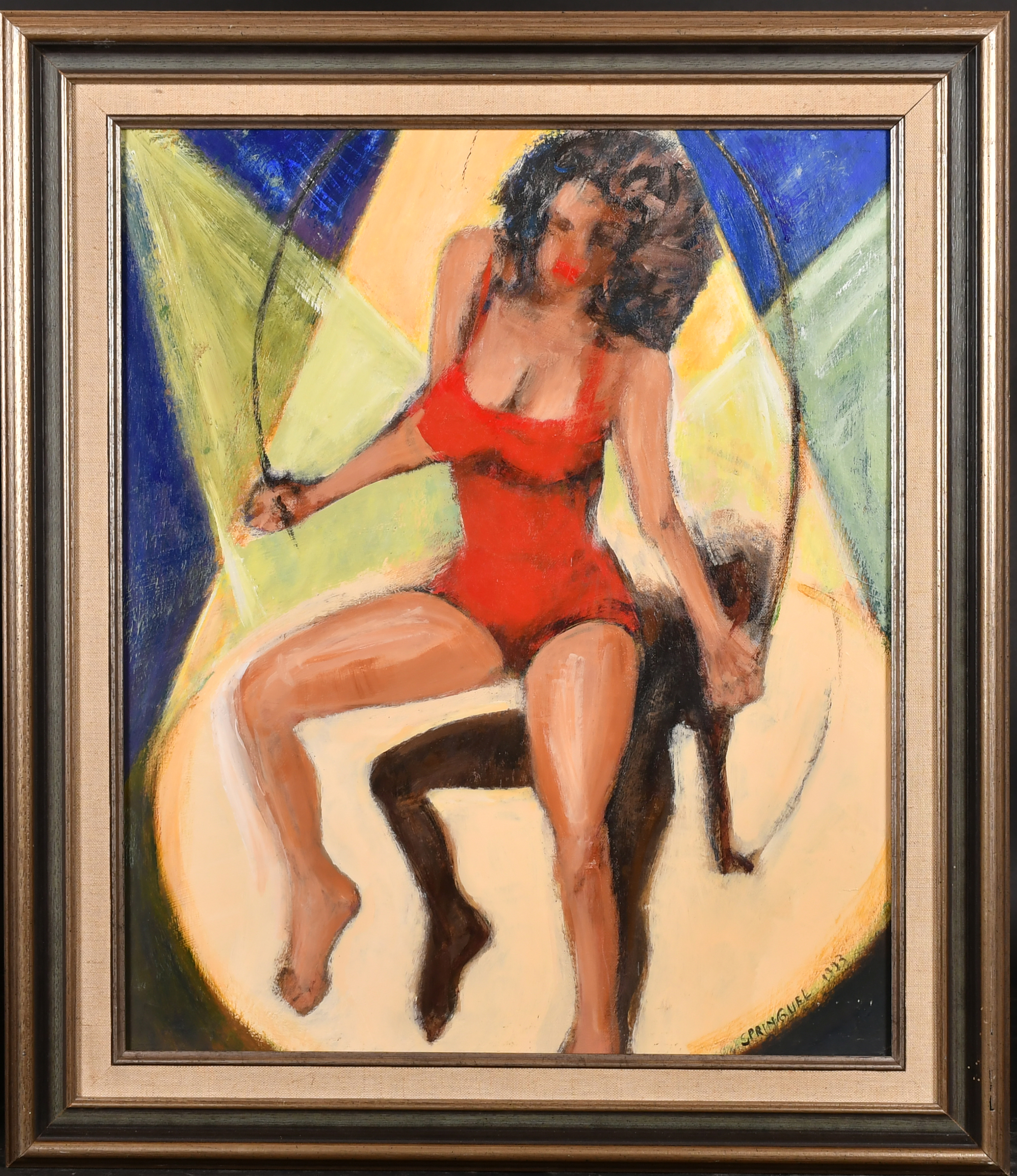 Thierry Springael (20th Century) European. The Acrobat, Oil on artist's board, Signed and dated - Image 2 of 4