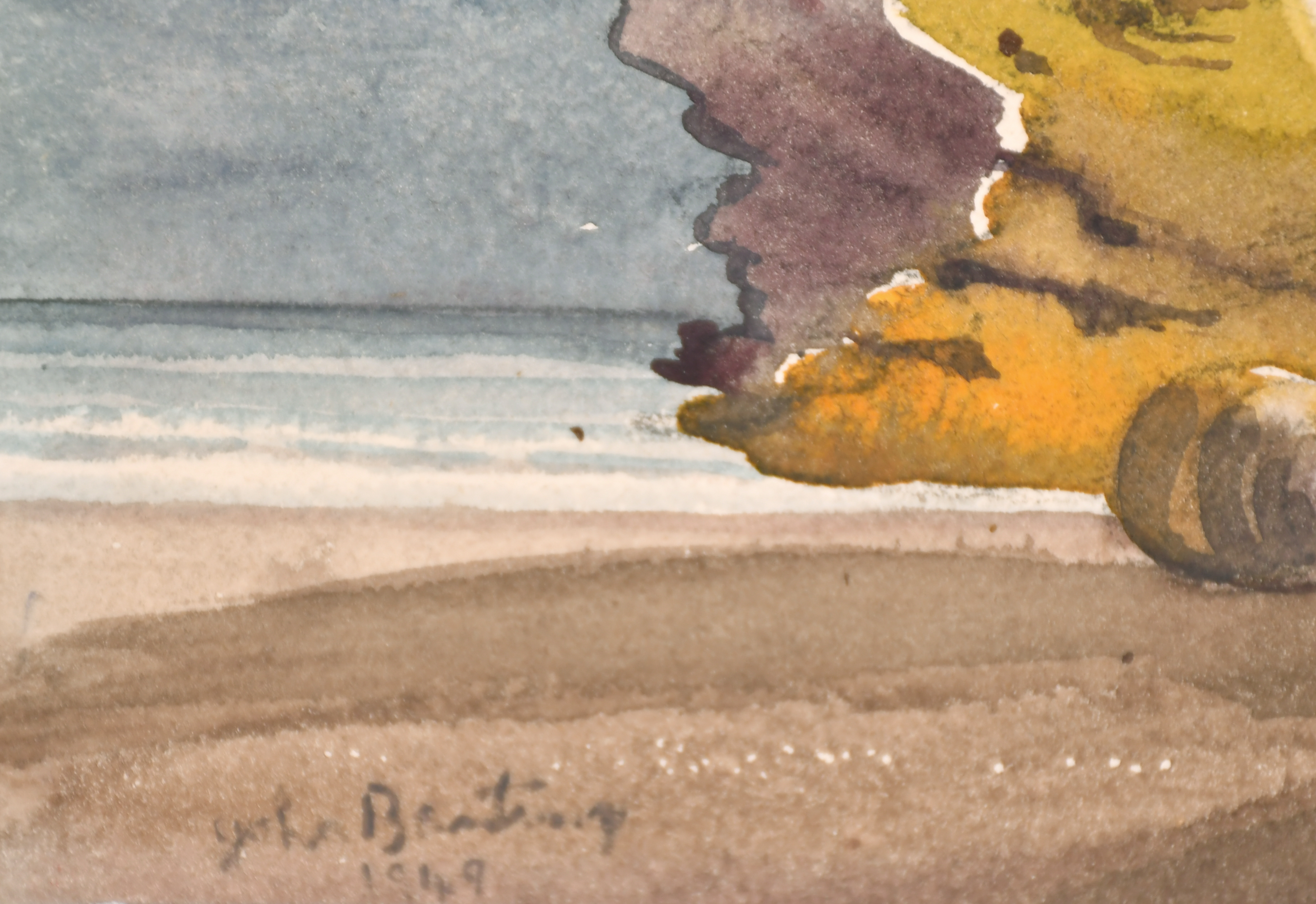 John Banting (1902-1971) British. "Sea Shell", Watercolour, Signed and dated 1949, and inscribed - Image 3 of 5