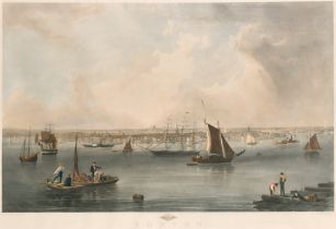 After John William Hill (1812-1879) "Boston", Engraved by Charles Mottram, 24.25" x 38.5" (61.6 x