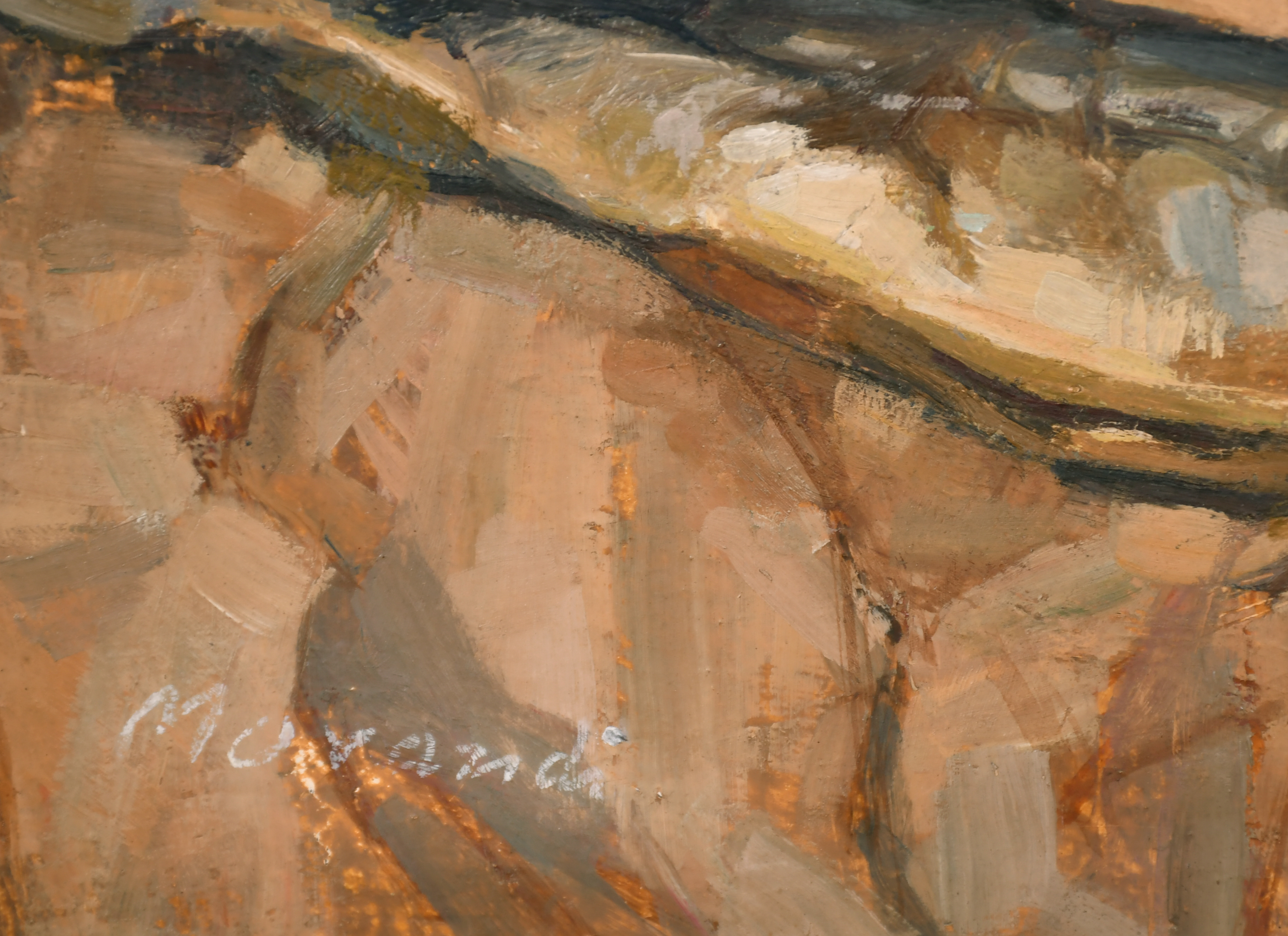 After Giorgio Morandi (1890-1964) Italian. "Nature Morte Aux Poisson", Oil on canvas, Bears a - Image 3 of 5