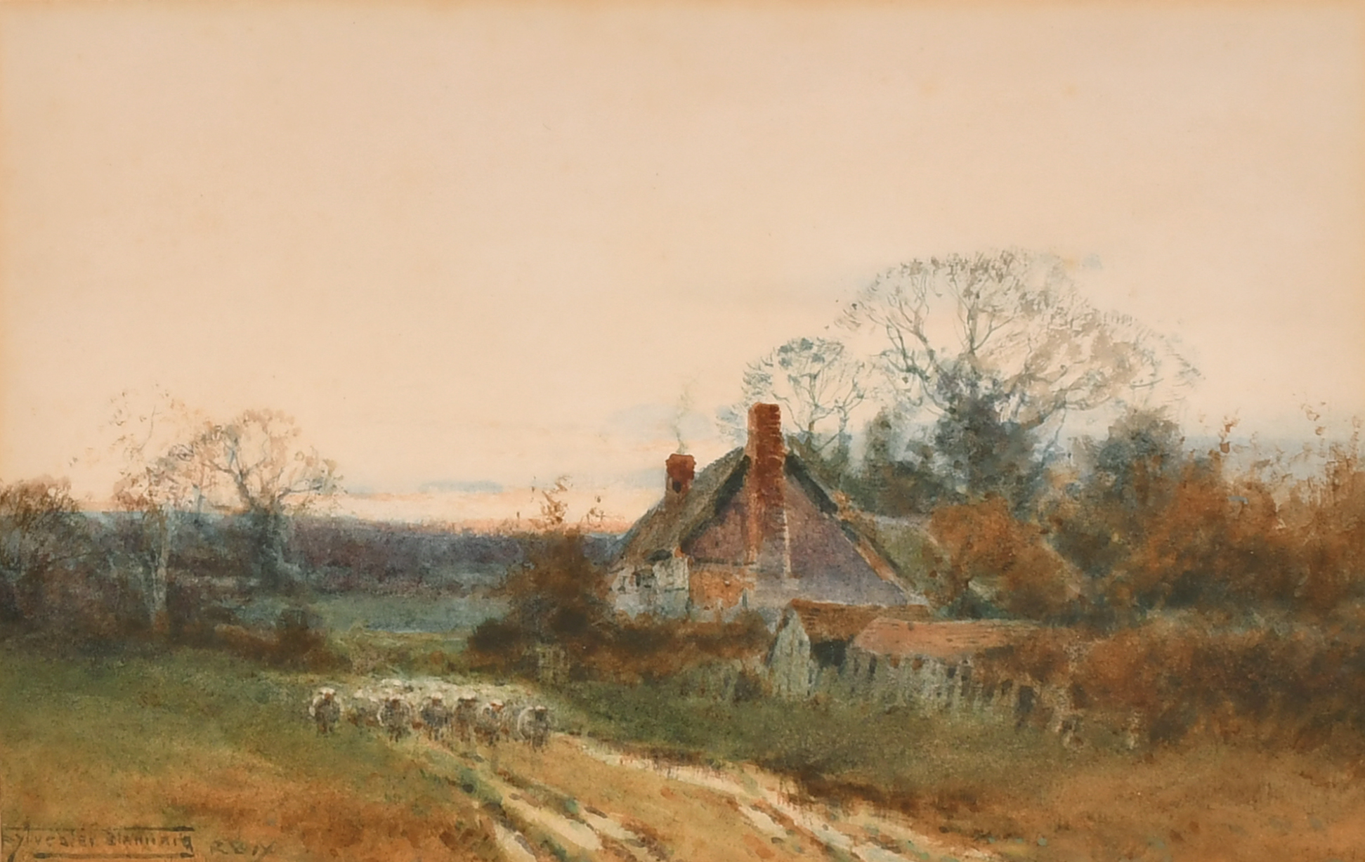 Henry John Sylvester Stannard (1870-1951) British. A Thatched Cottage in a Landscape, Watercolour, - Image 2 of 8