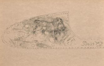 Thomas Blinks (1860-1912) British. An Album of Horse, Dog and Shotgun Stock Design Drawings,