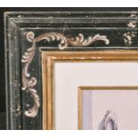 20th Century European School. A Black Painted and Decorated Frame, with a gilt inner edge and