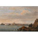 Philip John Ouless (1817-1885) British. 'Elizabeth Castle and The Hermitage, Jersey', Oil on