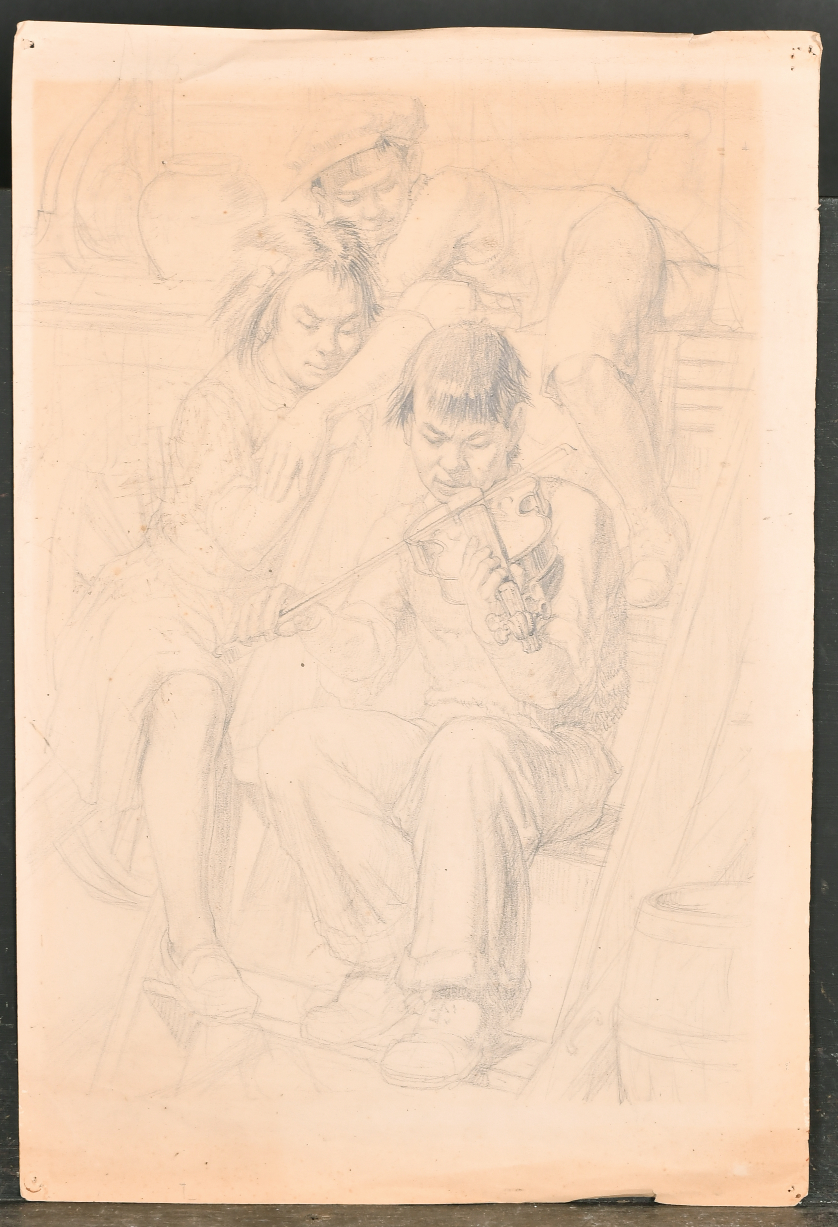 Harold Dearden (1882-1962) British. Study of Farm Workers, Pencil, mounted unframed 11" x 12" (27. - Image 3 of 5