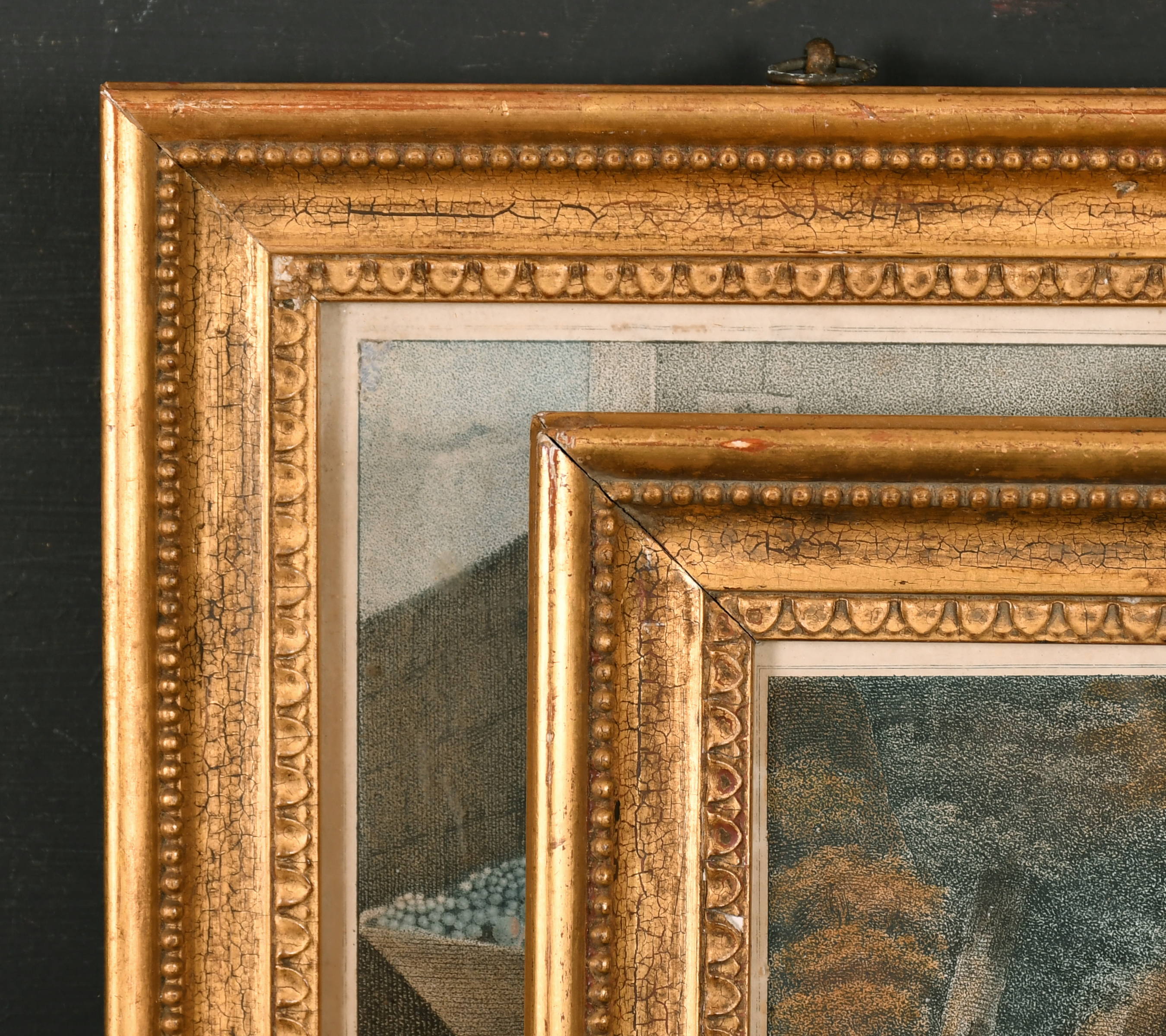 19th Century English School. A Pair of Gilt Composition Frames, with inset print and glass, rebate