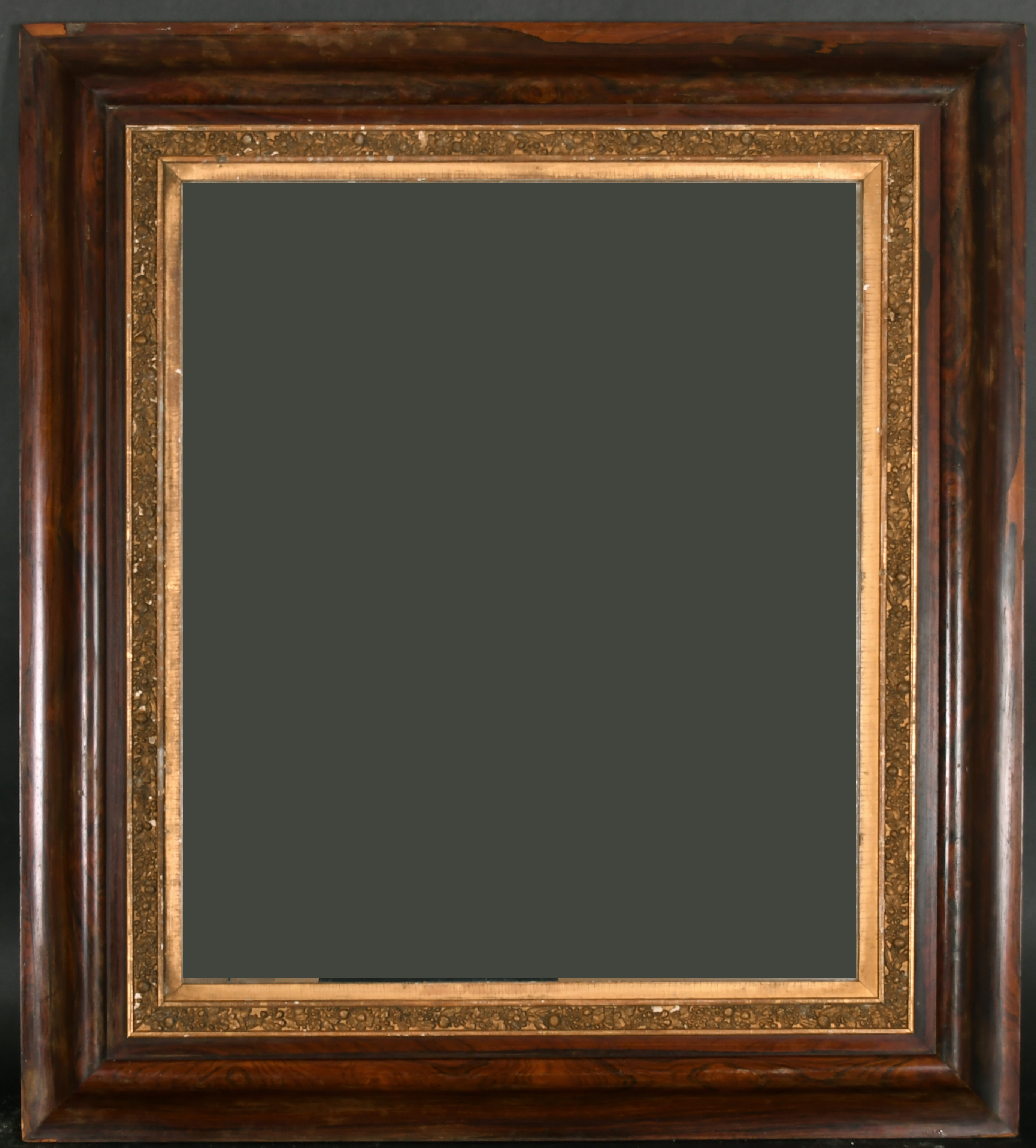 19th Century English School. A Darkwood Frame, with a gilt slip and inset mirror glass, rebate 26" x - Bild 2 aus 3