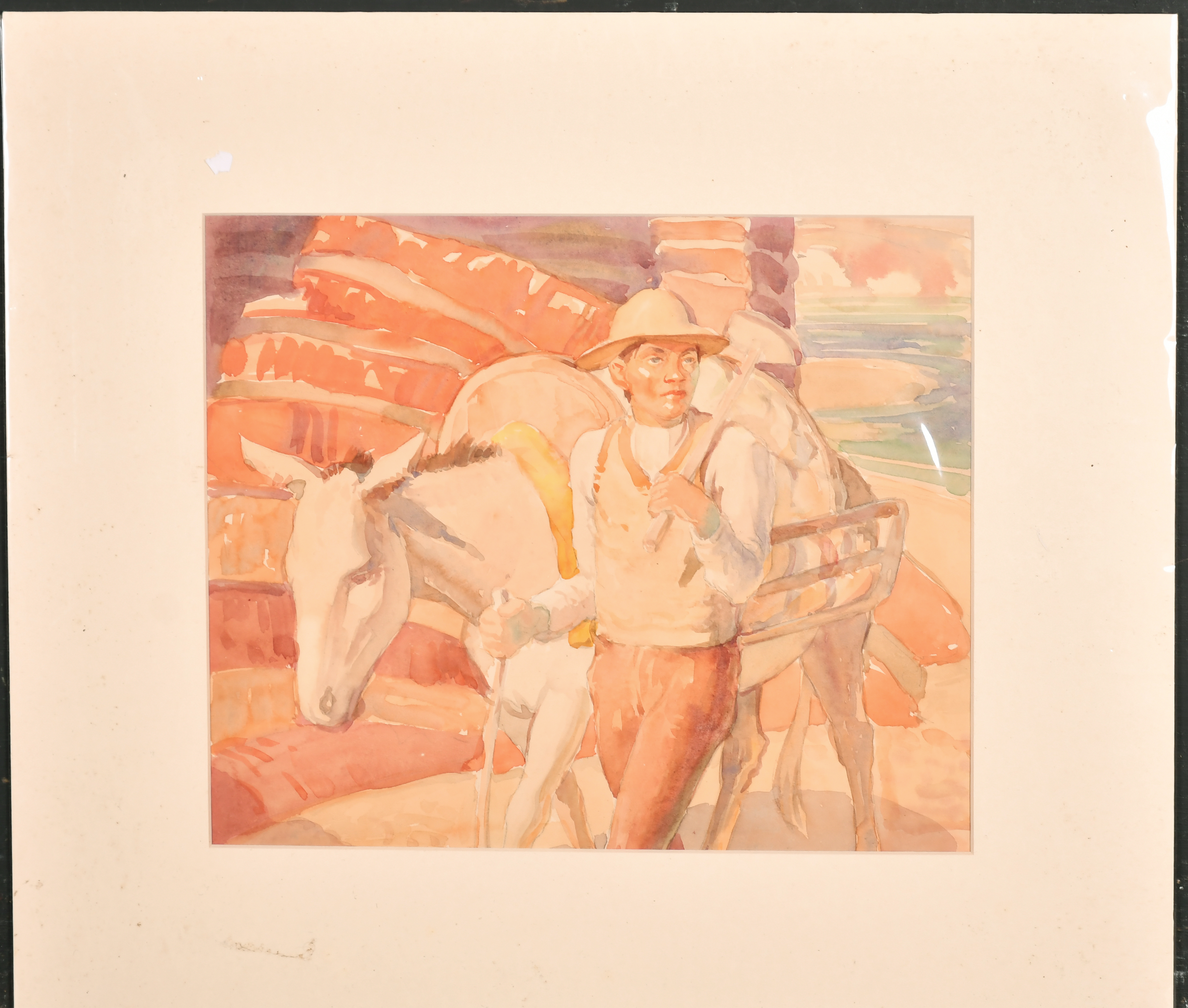 Harold Dearden (1882-1962) British. A Farm Boy with a Donkey, Watercolour, mounted unframed 10" x - Image 2 of 5