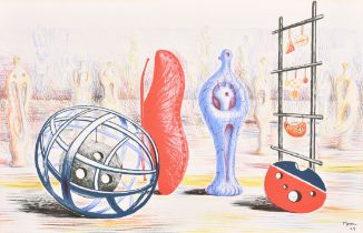 Henry Moore (1898-1986) British. "Sculptural Objects", Lithograph, Published by School Prints