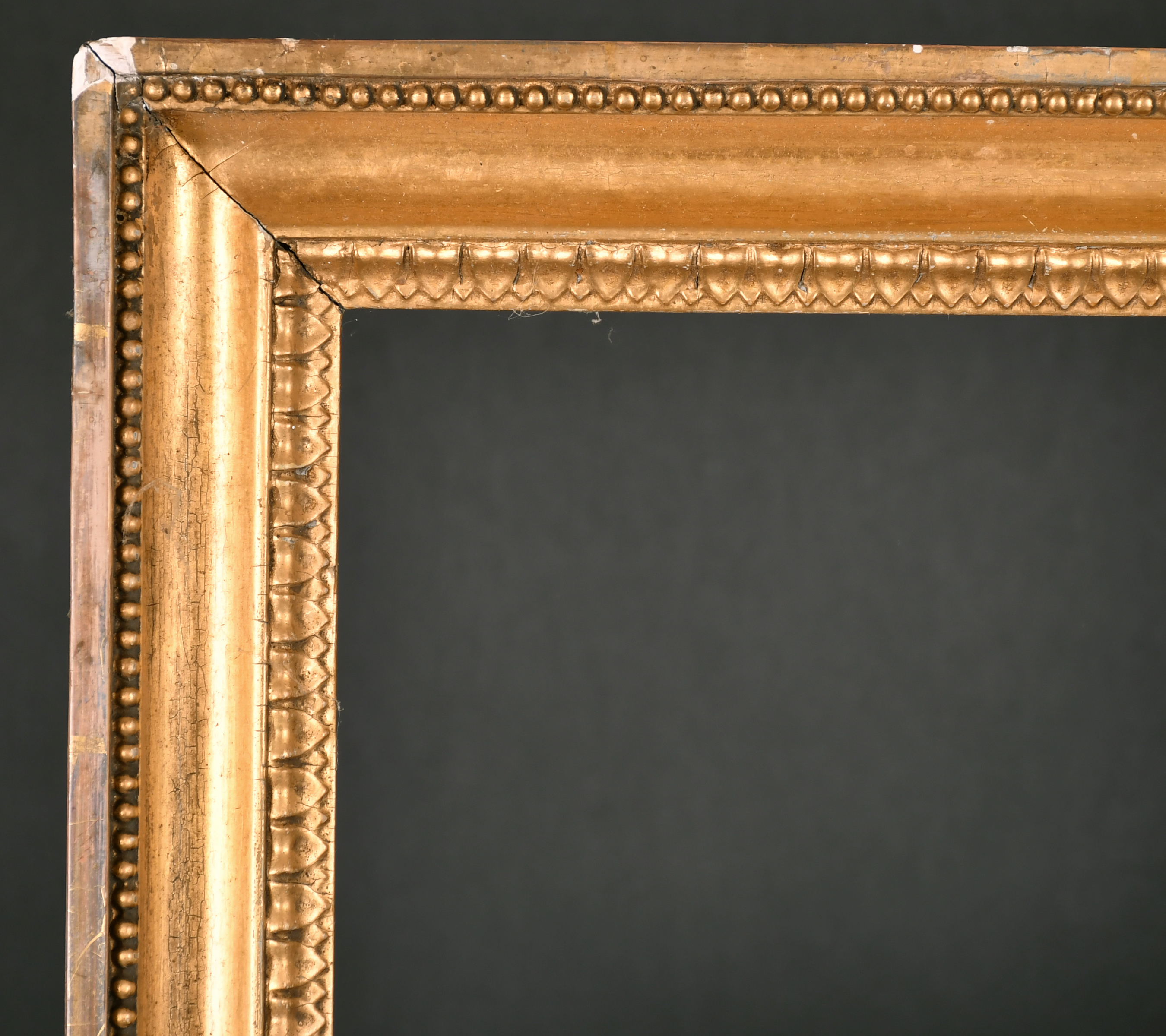 Early 19th Century English School. A Carved Giltwood Frame, with a tongue inner edge, rebate 26" x