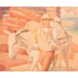 Harold Dearden (1882-1962) British. A Farm Boy with a Donkey, Watercolour, mounted unframed 10" x