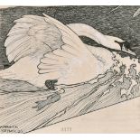Warwick Reynolds (1880-1926) British. A Swan, Ink heightened with white, Signed and numbered 3243,