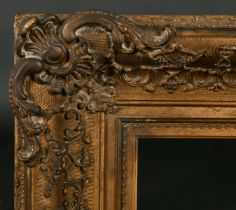 19th Century English School. A Painted Composition Frame, with swept centres and corners, rebate