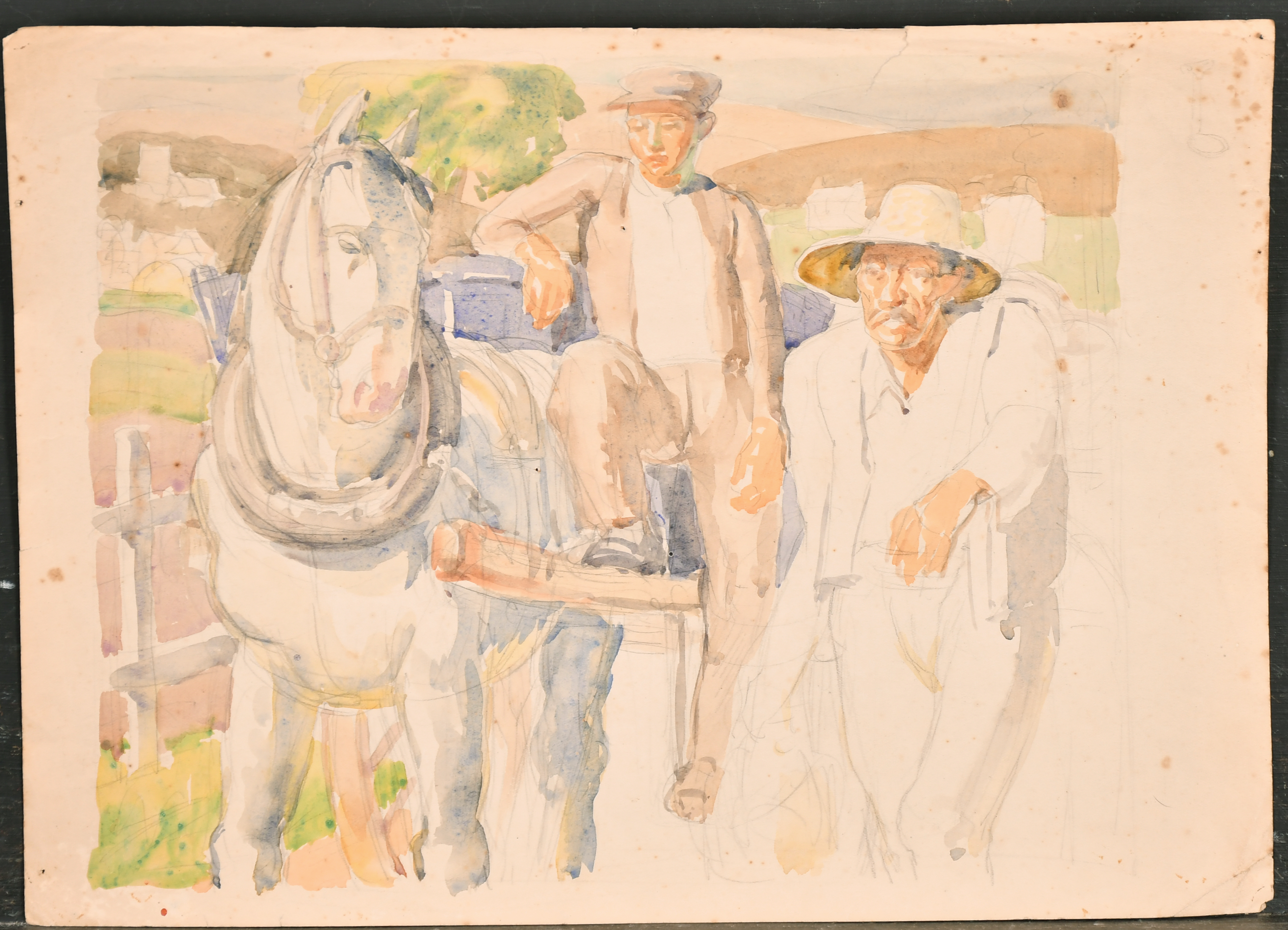 Harold Dearden (1882-1962) British. A Farm Boy with a Donkey, Watercolour, mounted unframed 10" x - Image 3 of 5