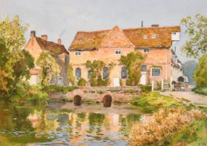 Ernest William Haslehust (1866-1949) British. "Flatford Mill", Watercolour, Signed with initials,