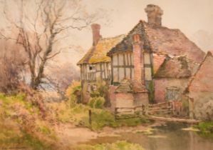 Ernest William Haslehust (1866-1949) British. 'Old Cottage Near Fletching, East Sussex',