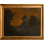 Late 18th Century English School. Cattle in a Landscape, Oil on canvas, In a hollow gilt frame,