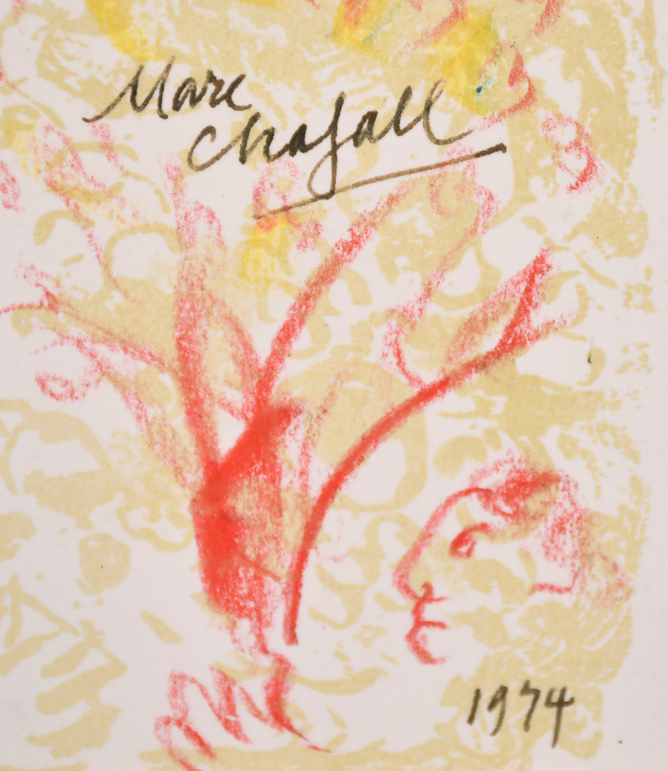 Marc Chagall (1887-1985) French. "Carte de Voeux, 1974", Lithograph on folded card, Signed and dated - Image 3 of 4