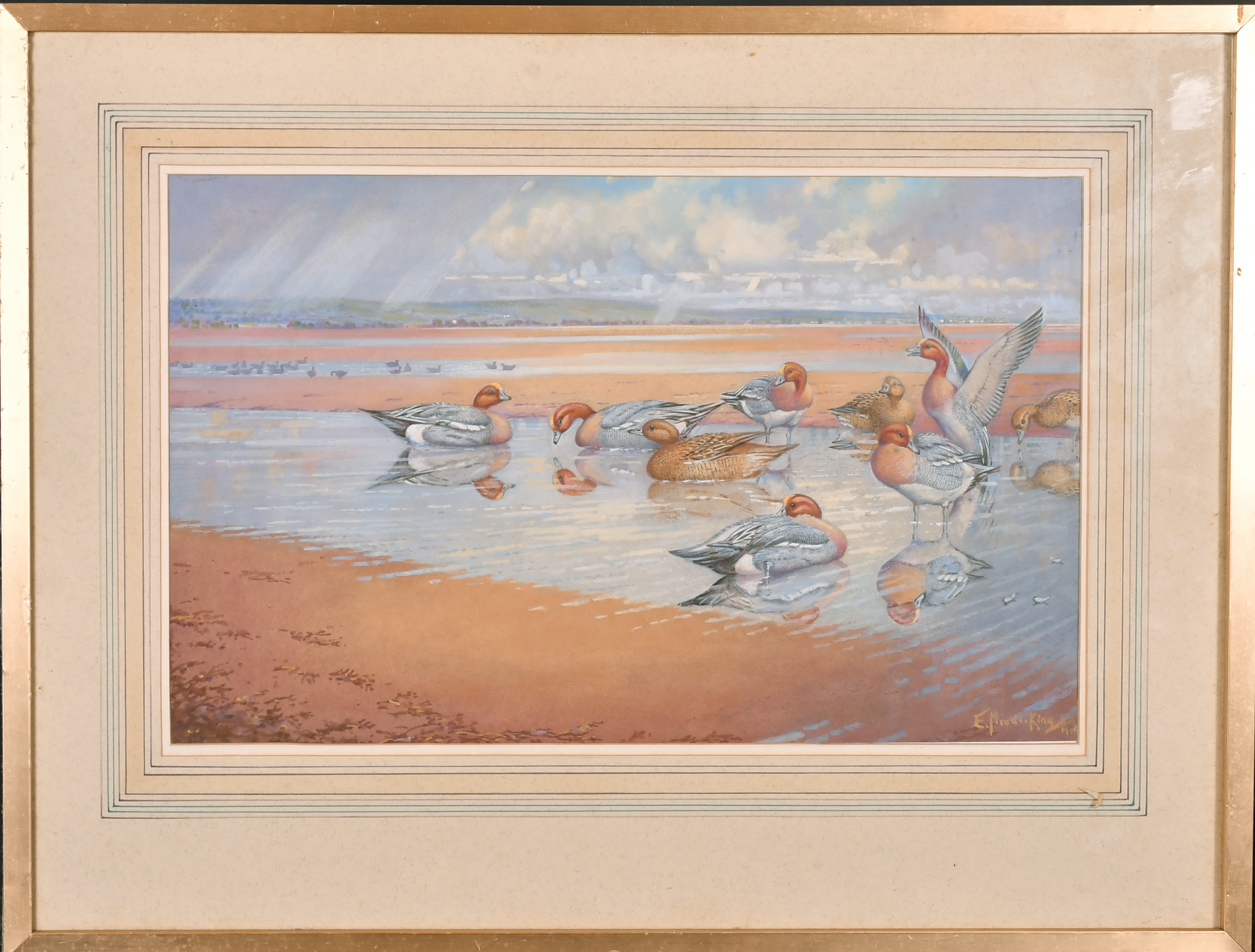 Eric Meade-King (1911-1987) British. "Wigeon On The Estuary", Watercolour, Signed and indistinctly - Image 2 of 7