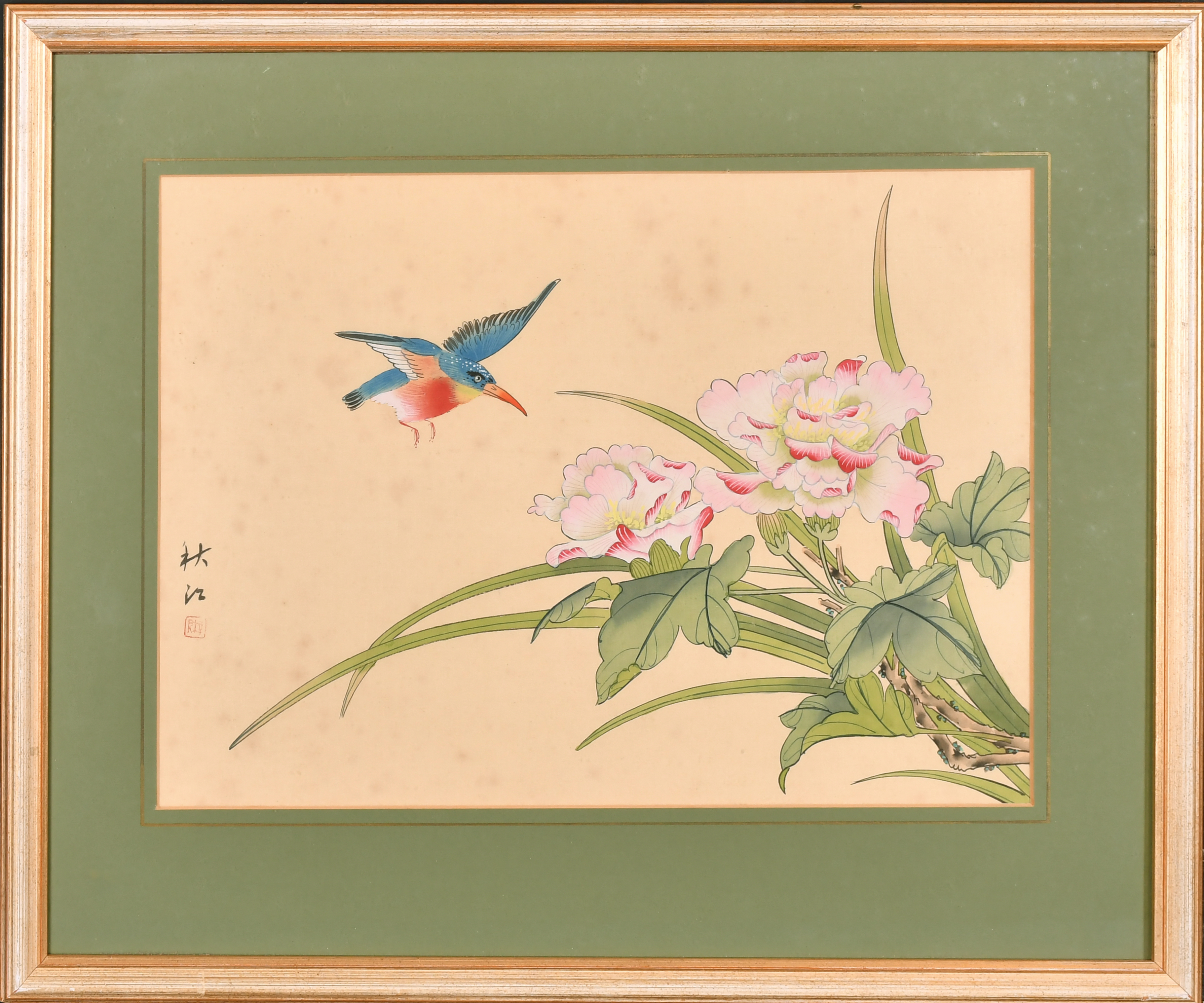 20th Century Chinese School. A Set of Four Studies of Birds and Blossom, Watercolour, Signed with - Image 5 of 7
