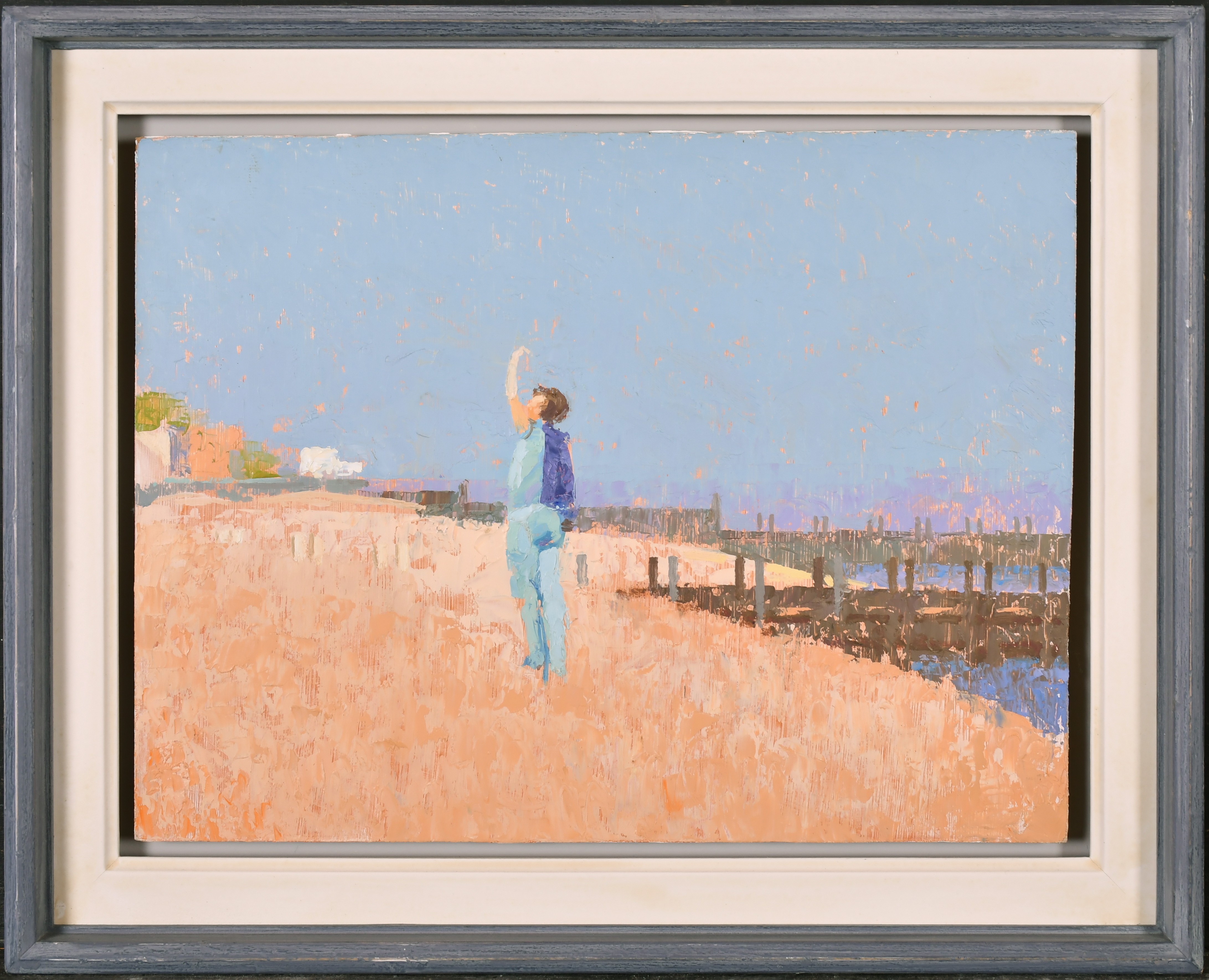 Lionel Bulmer (1919-1992) British. "Towards Southwold", Oil on board, Inscribed on labels verso, 12" - Image 2 of 4