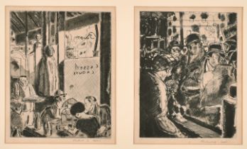 Robert Le Noir (1896-1973) French. A Cafe Scene, Etching, Signed in pencil, 7" x 5.5" (17.7 x 13.