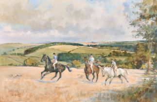 Tom Carr (1912-1977) British. A Riding Scene, Watercolour, Signed and dated 1968, unframed, 20" x