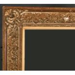 19th Century English School. A Painted Composition Frame, with swept corners and inset glass, rebate