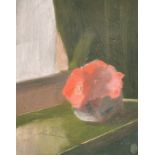 20th Century English School. Potted Flower on a Window Ledge, Oil on board, 9" x 7" (22.8 x 17.8cm)