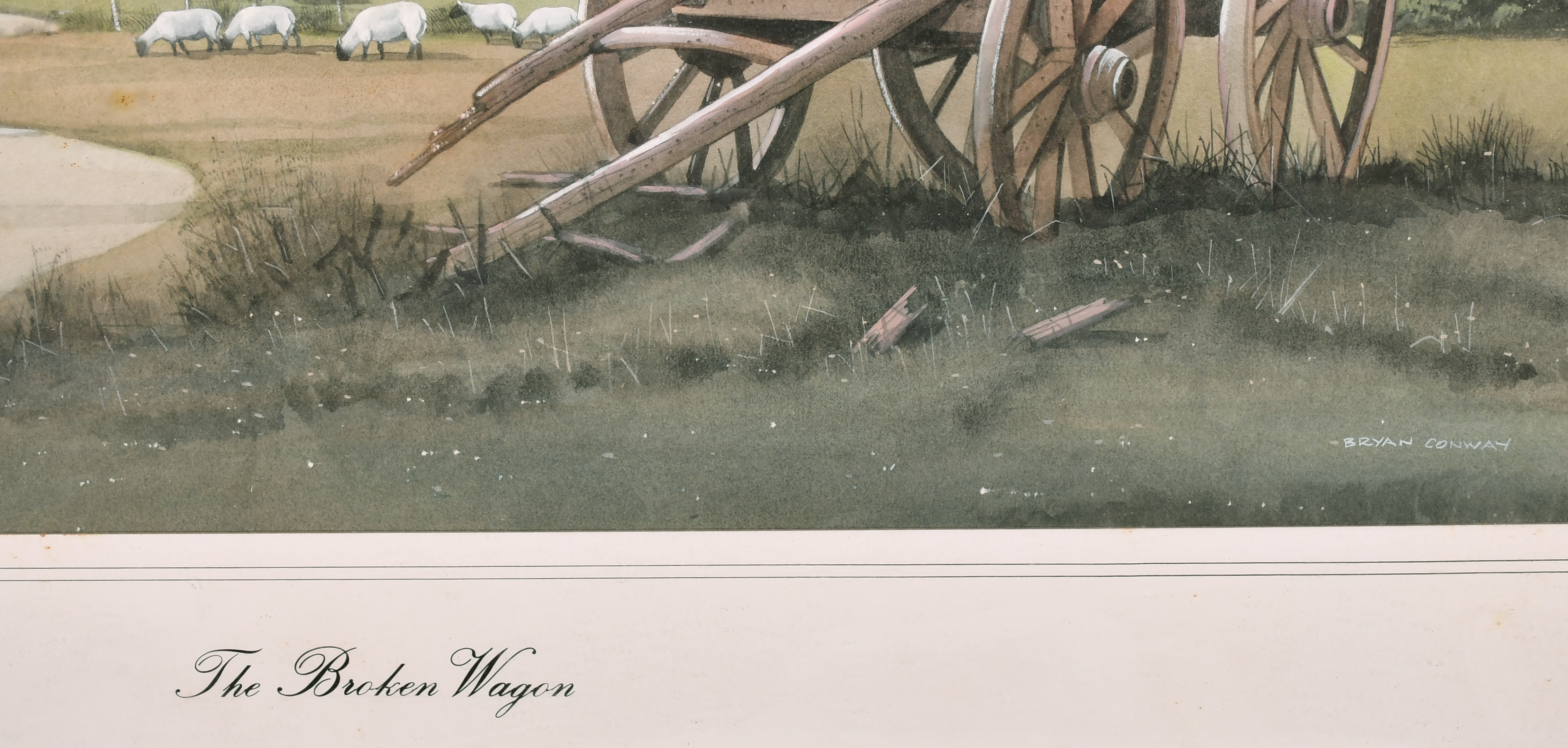 Bryan Conway (20th-21st Century) British. "The Broken Wagon", Watercolour, Signed, 14.25" x 21. - Image 3 of 4