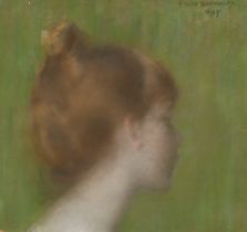 Edith Bottomley (19th-20th Century) British. Profile of a Young Girl, Pastel, Signed and dated 1897,