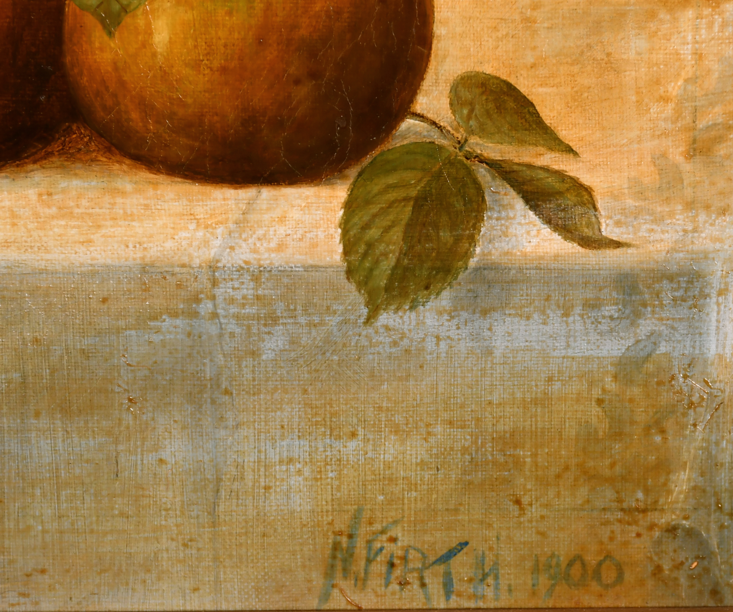 N Firth (19th-20th Century) British. Fruit by a Wicker Basket, Oil on canvas, Signed and dated 1900, - Image 3 of 4