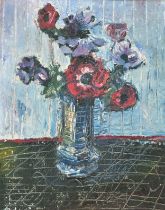 Circle of Claude Venard (1913-1999) French. Still Life of Flowers in a Vase, Oil on board,