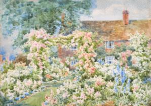 Violet Thorpe Lindsell (act.1912-1927) British. A Garden Scene, Watercolour, Signed, 9.5" x 13.5" (