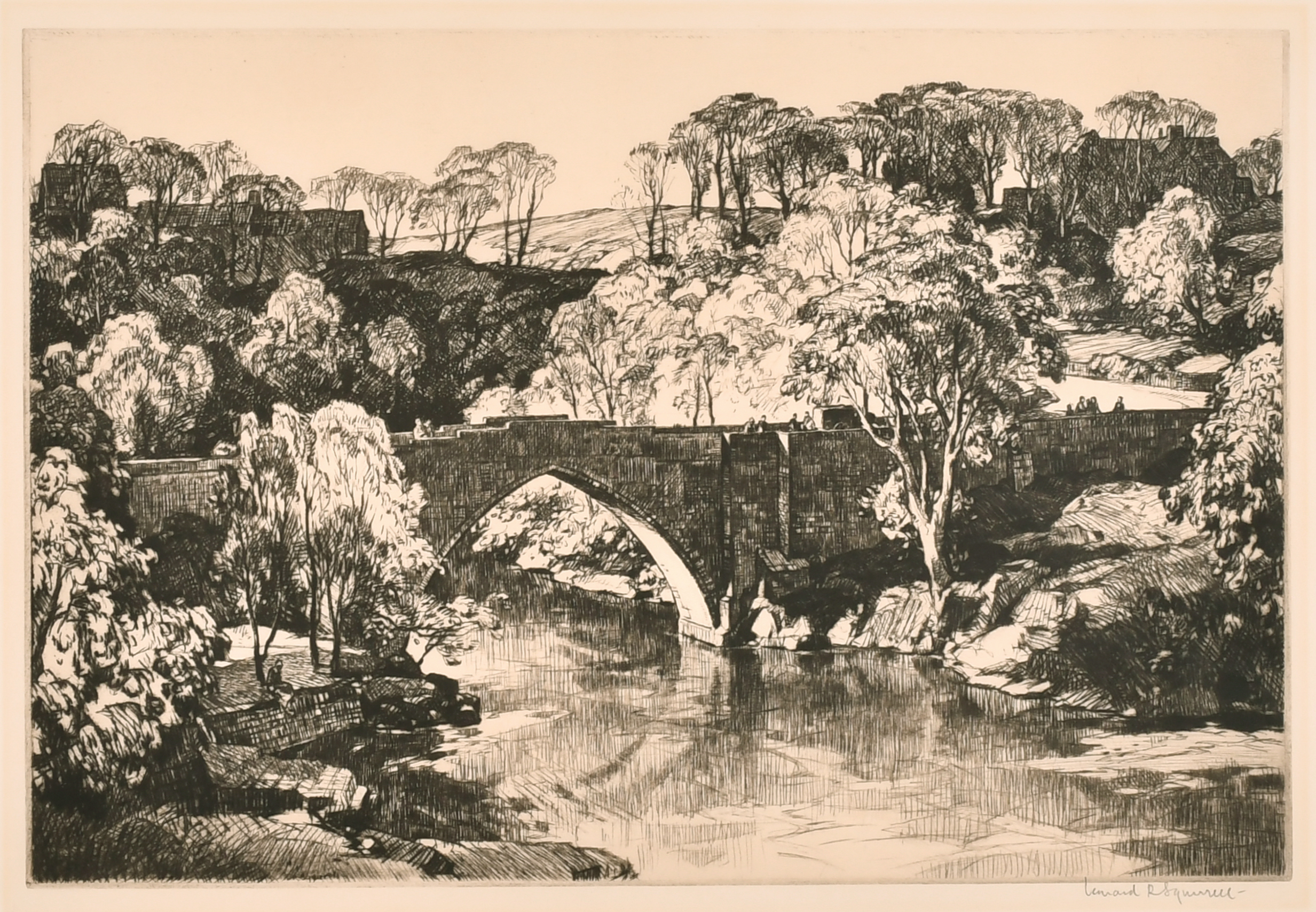 Leonard Russell Squirrell (1893-1979) British. "Brig O'Balgownie, Old Aberdeen", Etching, Signed