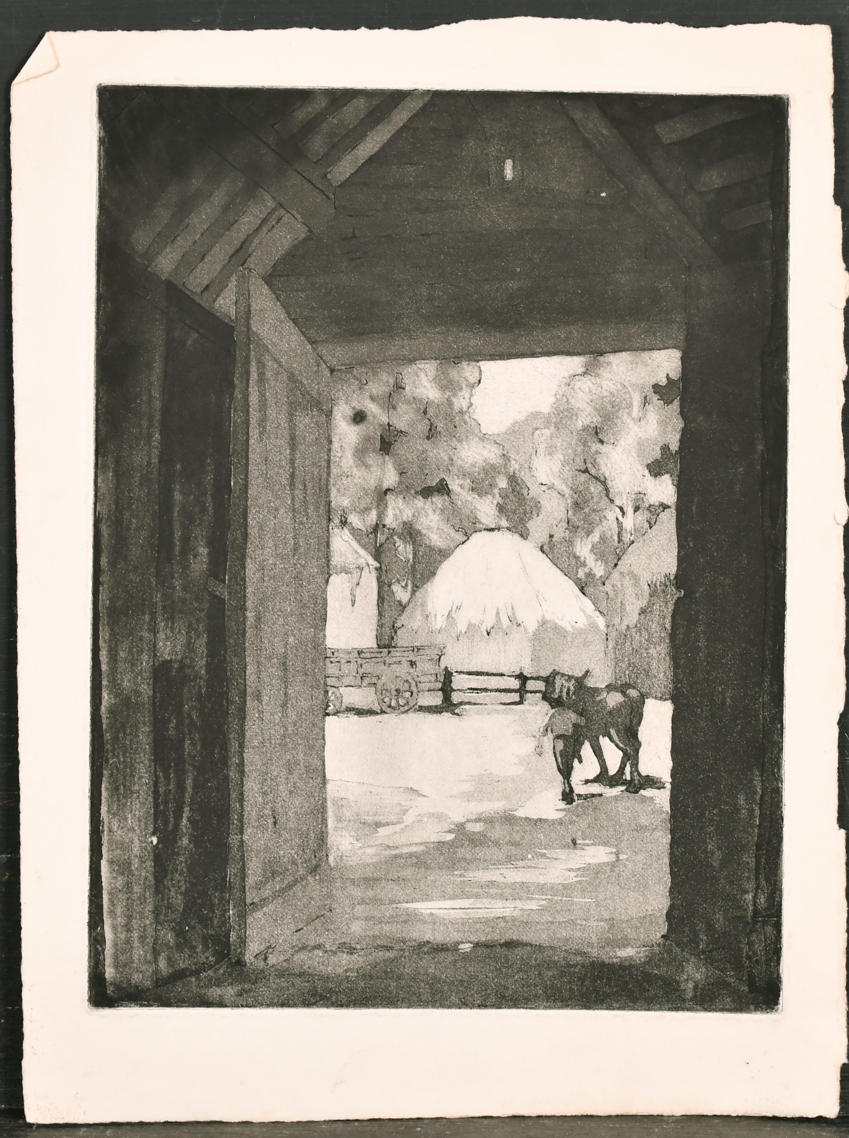M A Davie (20th Century) British. Study of Wooden Clad Buildings, Etching, Signed in pencil, - Image 3 of 4