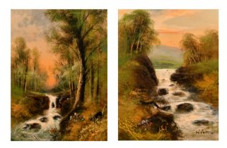 G Walters (Early 20th Century) British. A Pair of River Landscapes, Oil on canvas, Signed, 20" x 15"