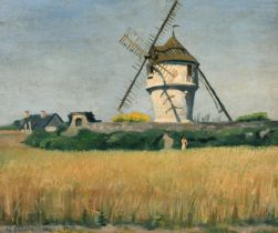 Attributed to Rafael Llimona Benet (1896-1957) French. Study of a Windmill, Oil on board, Signed,