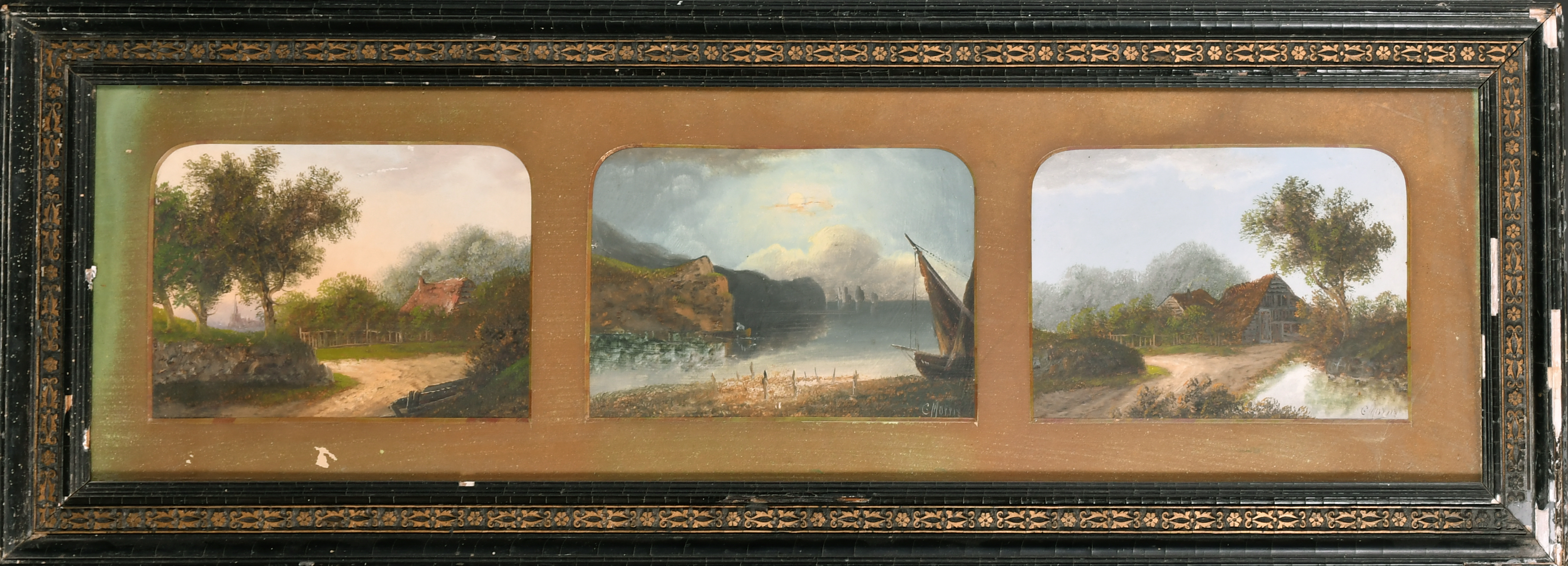 Charles Morris (19th-20th Century) British. A Set of Three River Landscapes, Oil on board, Signed, - Image 2 of 4