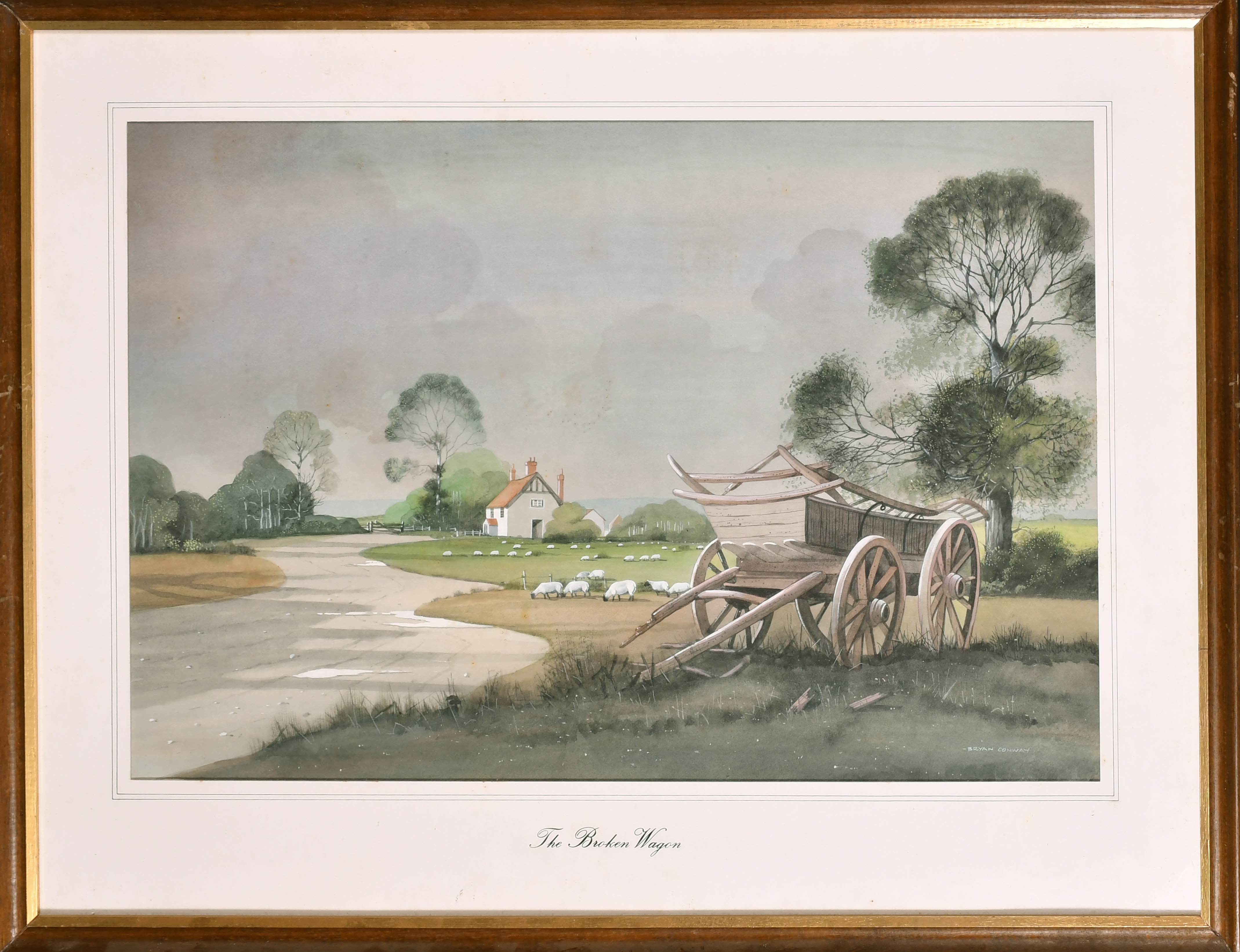 Bryan Conway (20th-21st Century) British. "The Broken Wagon", Watercolour, Signed, 14.25" x 21. - Image 2 of 4