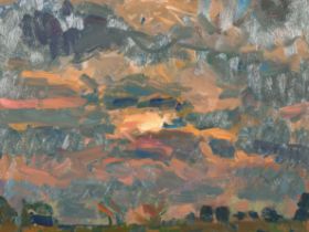 Andrew Farmer (1985- ) British. 'Sunset', Oil on board, 11.75" x 15.75" (29.8 x 40cm)