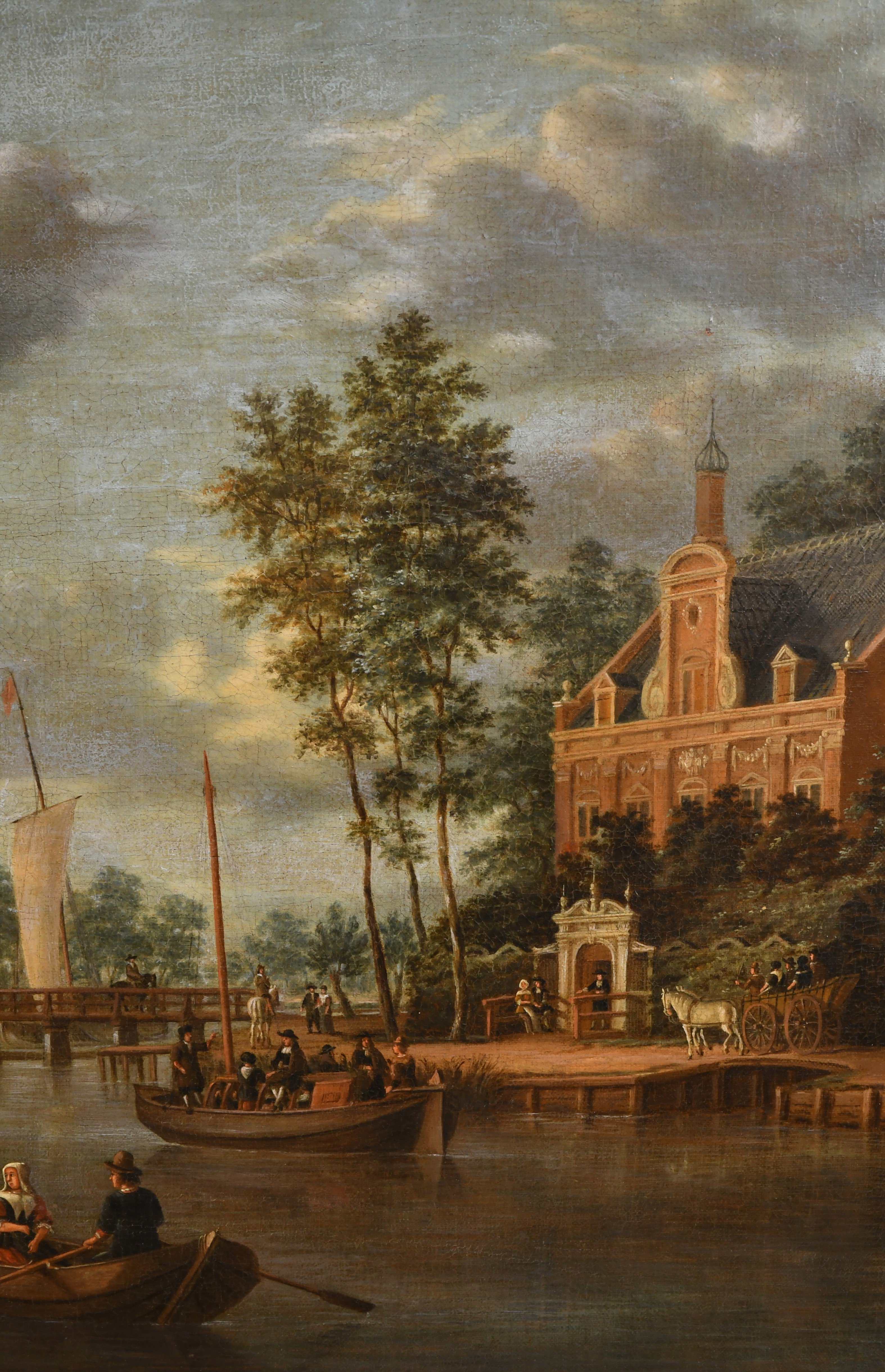 Circle of Jacob Storck (1641-1692) Dutch. A Capriccio View of Maarsen, Oil on canvas, 30" x 42" ( - Image 3 of 6