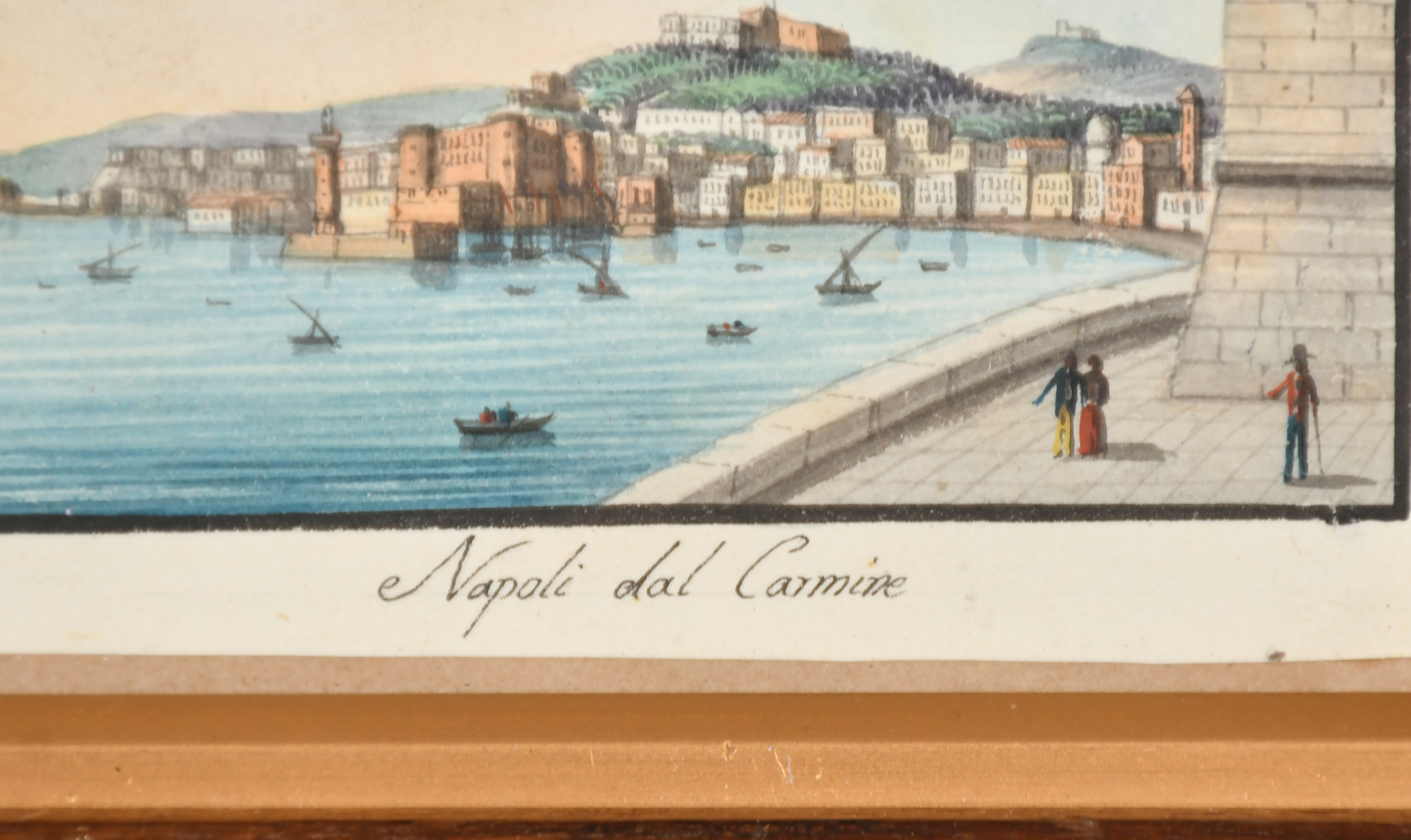 19th Century Italian School. "Napoli dal Carmine", Watercolour, Inscribed, 2.75" x 3.85" (7 x - Image 9 of 10