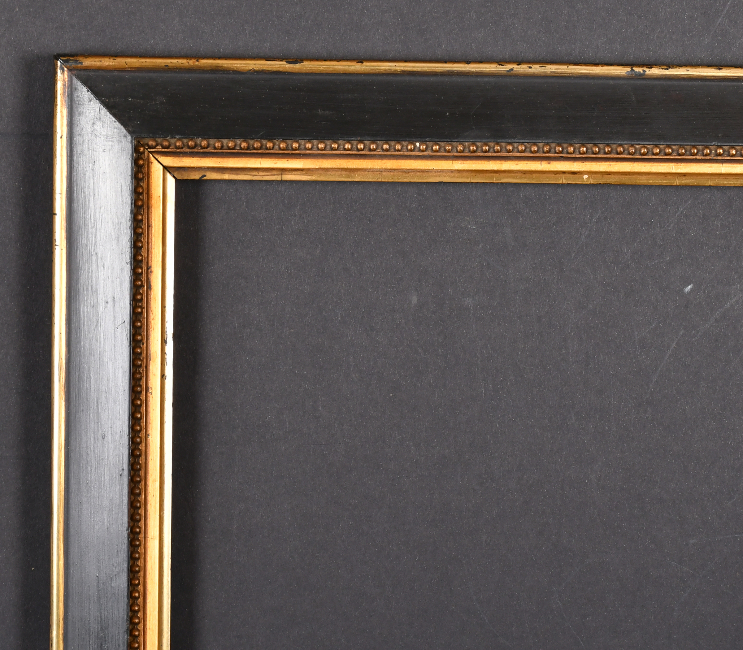 19th Century English School. A Black Painted Frame, with gilt inner and outer edges, rebate 19" x
