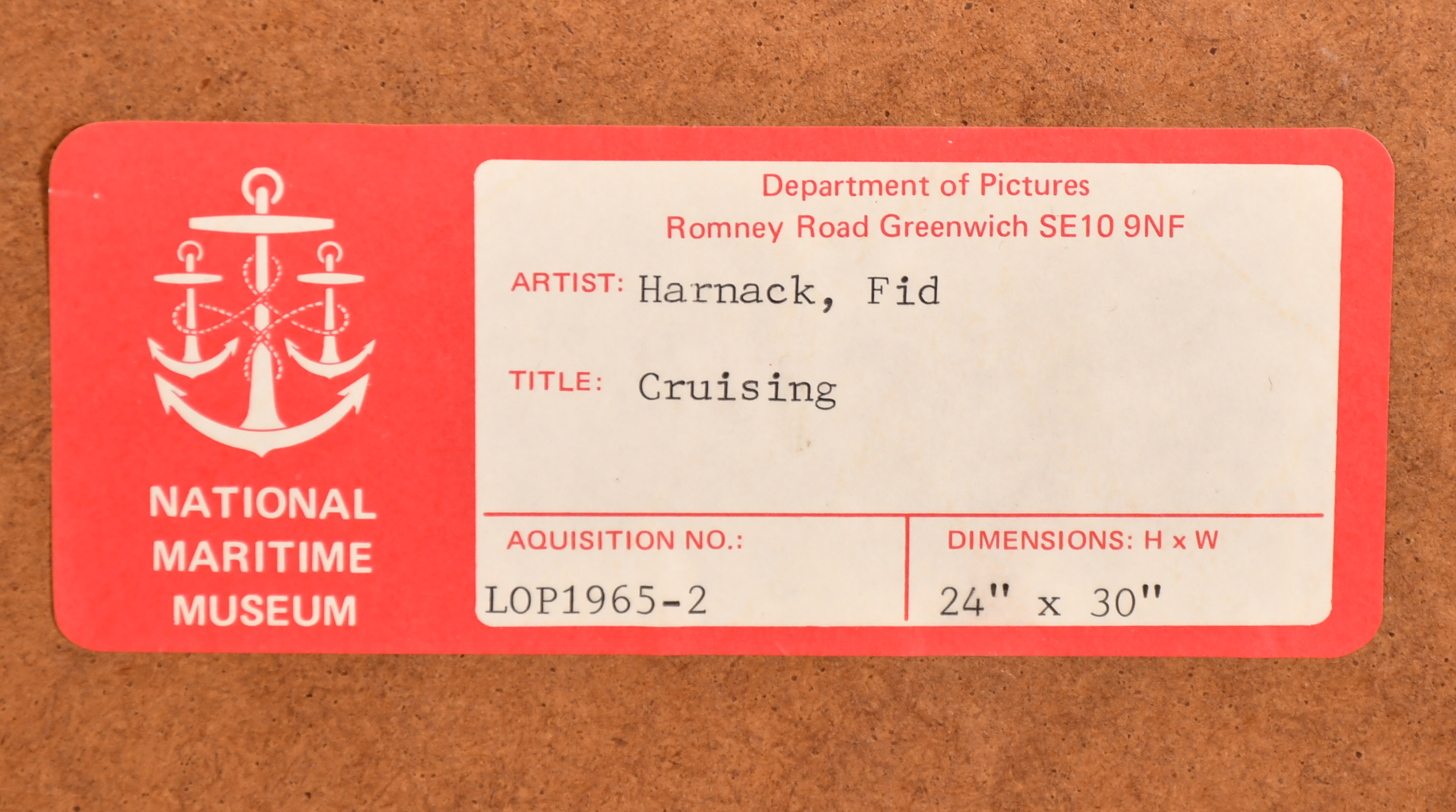 Frederick Bertrand 'Fid' Harnack (1897-1983) British. "Cruising", Oil on board, Signed, 23.5" x 29. - Image 4 of 7