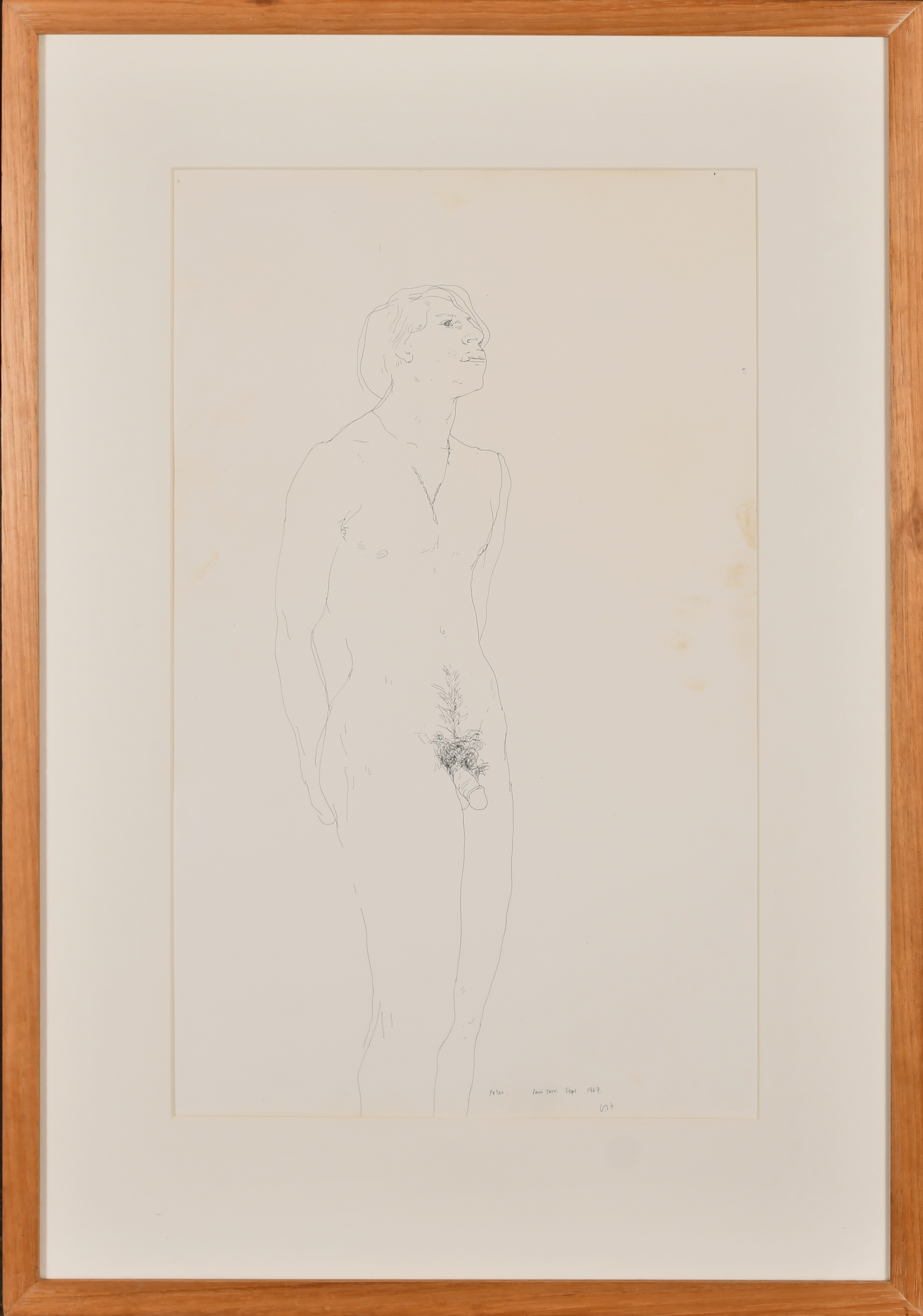 David Hockney (1937-) British. "Peter" (Peter Schlesinger), Ink, Signed, inscribed 'Powis Terr' - Image 2 of 5