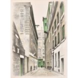 David Gentleman (1930-) British. "Langley Street", Lithograph, Signed and numbered 93/120 in pencil,