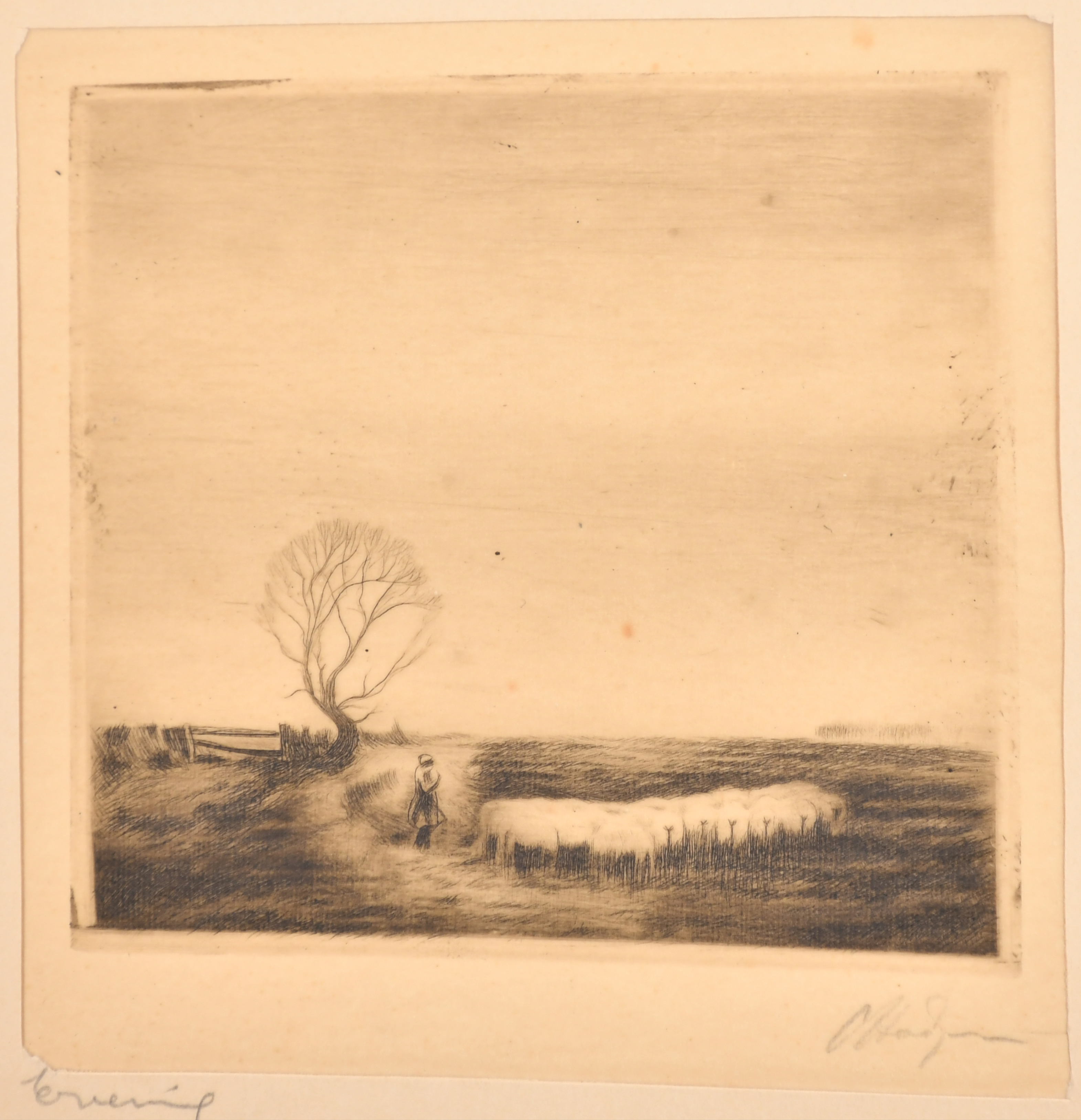 F Jones (19th Century) British. "Ploughing", Drypoint, Inscribed in pencil, unframed 6" x 8" (15.2 x - Image 12 of 13